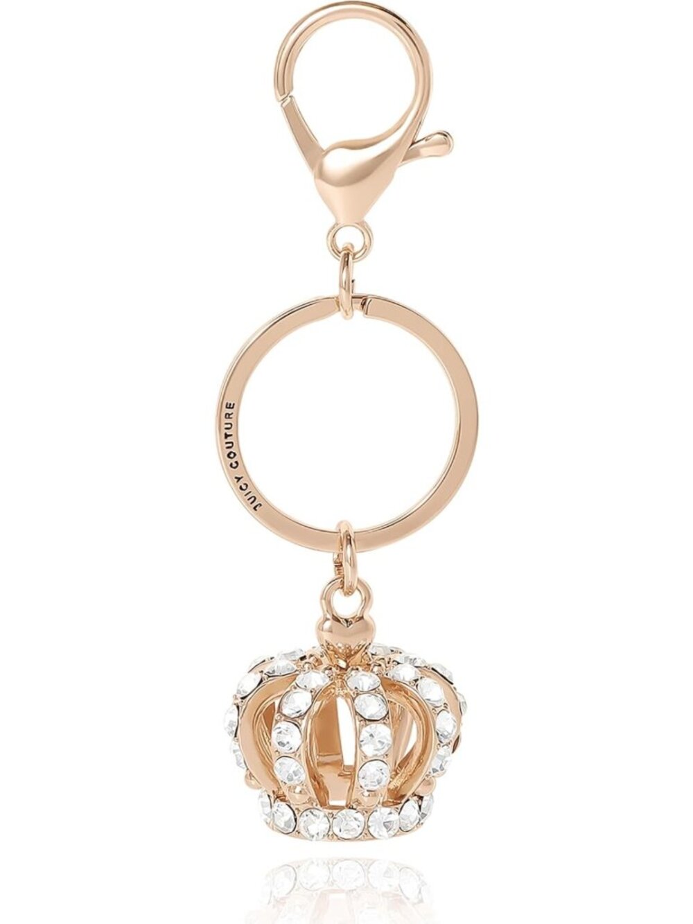 Chic Keychain Charms with Crystals & Faux Pearls, Gold-Tone Logo Accessory